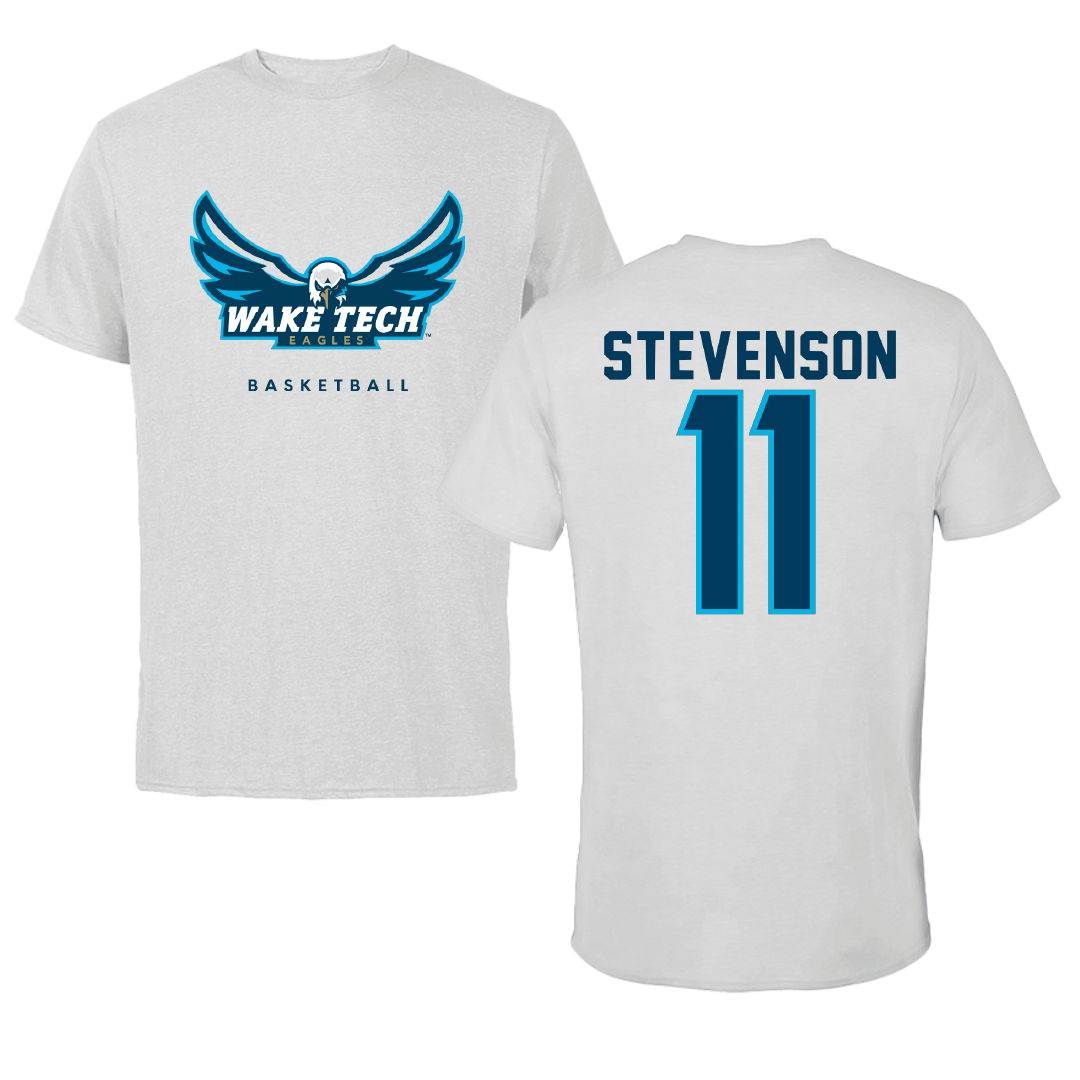 Wake Tech Community College Basketball Light Gray Performance Tee - #11 Joshua Stevenson