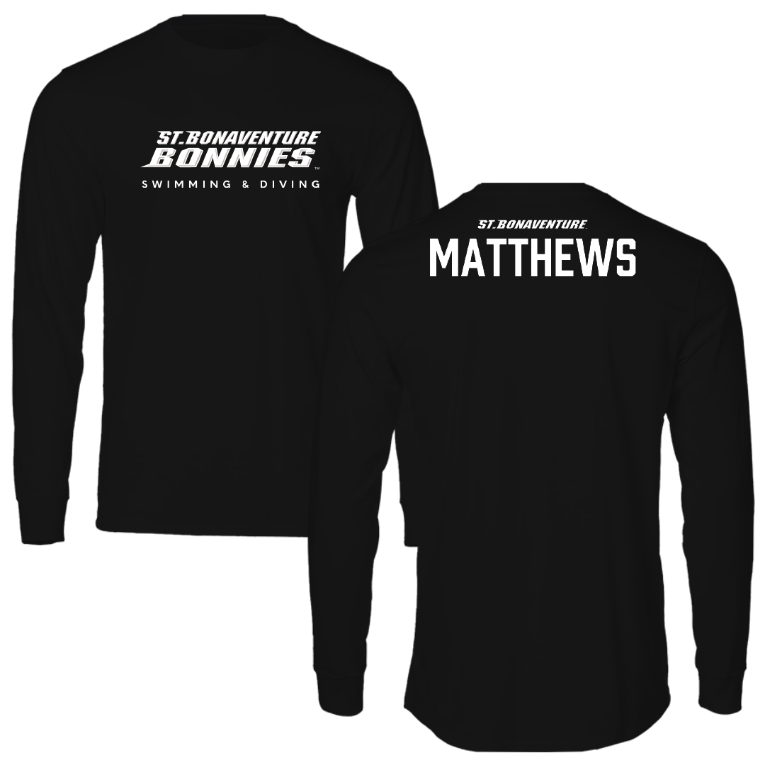 St. Bonaventure University Swimming & Diving Black Long Sleeve - Sam Matthews