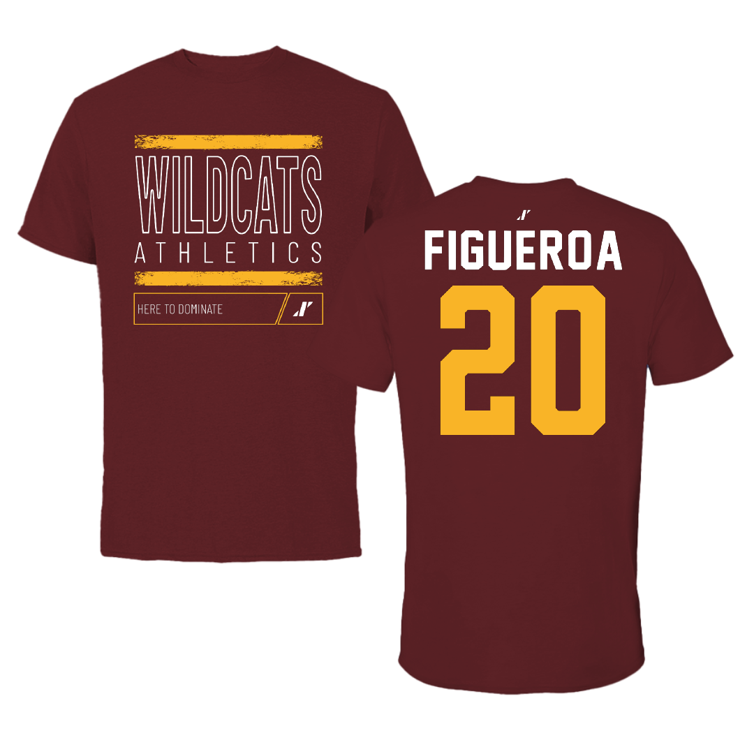Bethune-Cookman University Baseball Maroon Dominate Performance Tee - #20 Daniel Figueroa