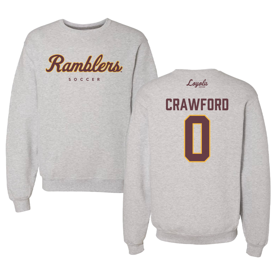 Loyola University-Chicago Soccer Gray Crewneck - #0 Aidan Crawford