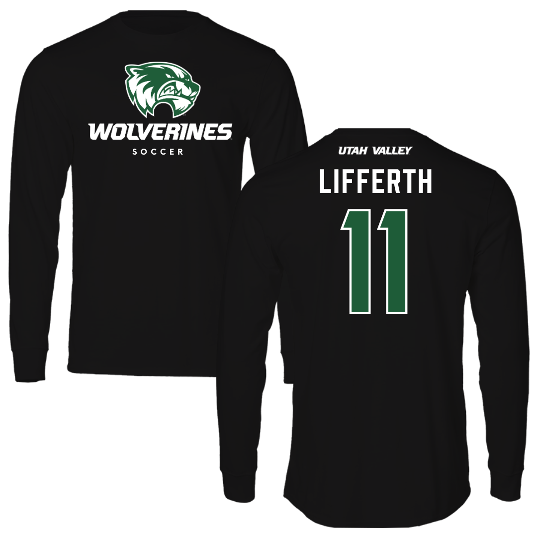 Utah Valley University Soccer Black Long Sleeve - #11 Zach Lifferth