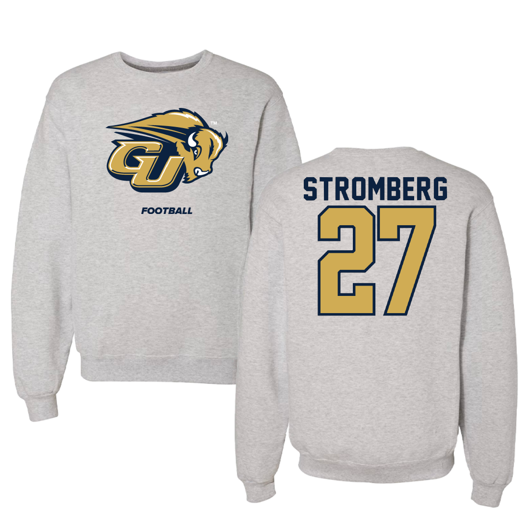 Gallaudet University Football Gray Crewneck - #27 Evan Stromberg