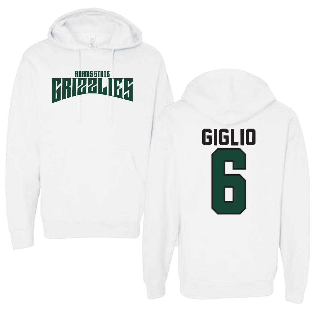 Adams State University Baseball White Classic Hoodie - #6 Paul Giglio