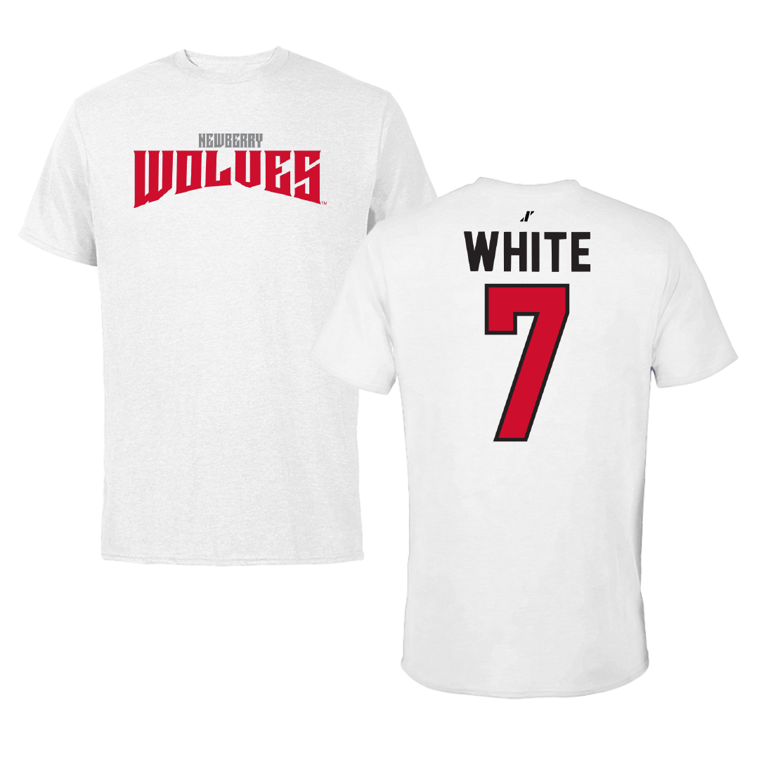 Newberry College Baseball White Classic Tee - #7 Luke White