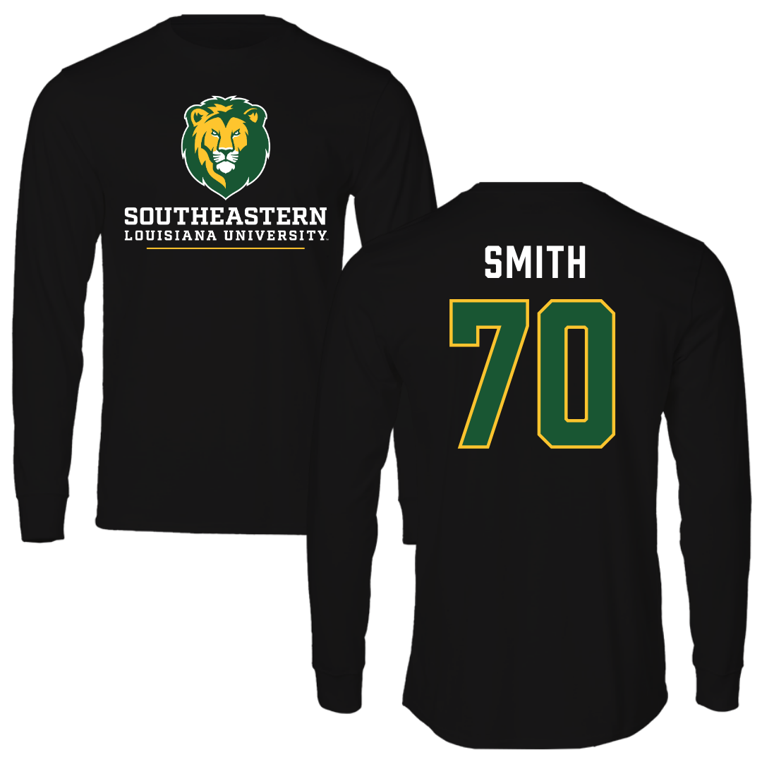 Southeastern Louisiana University Football Black Performance Long Sleeve - #70 Nicholas Smith