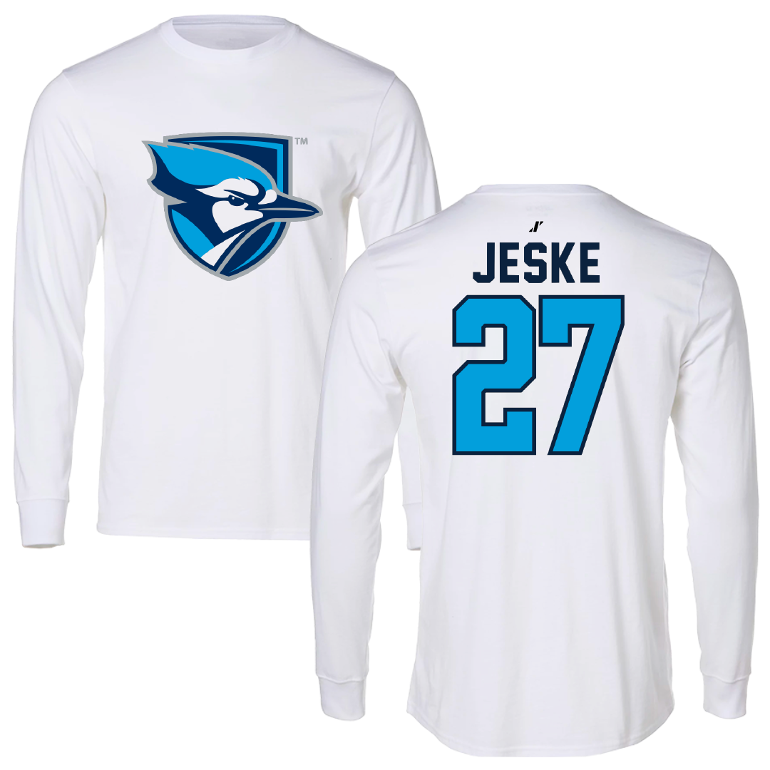 Elmhurst University Soccer White Performance Long Sleeve - #27 Haley Jeske