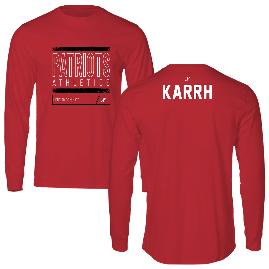 Dallas Baptist University Golf Red Dominate Long Sleeve - Jordan Karrh
