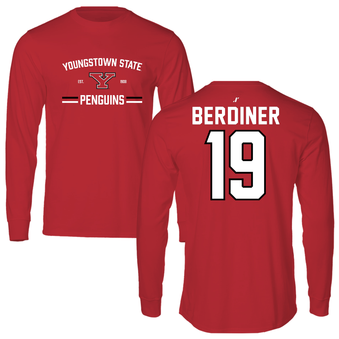 Youngstown State University Soccer Red General Performance Long Sleeve - #19 Emma Berdiner