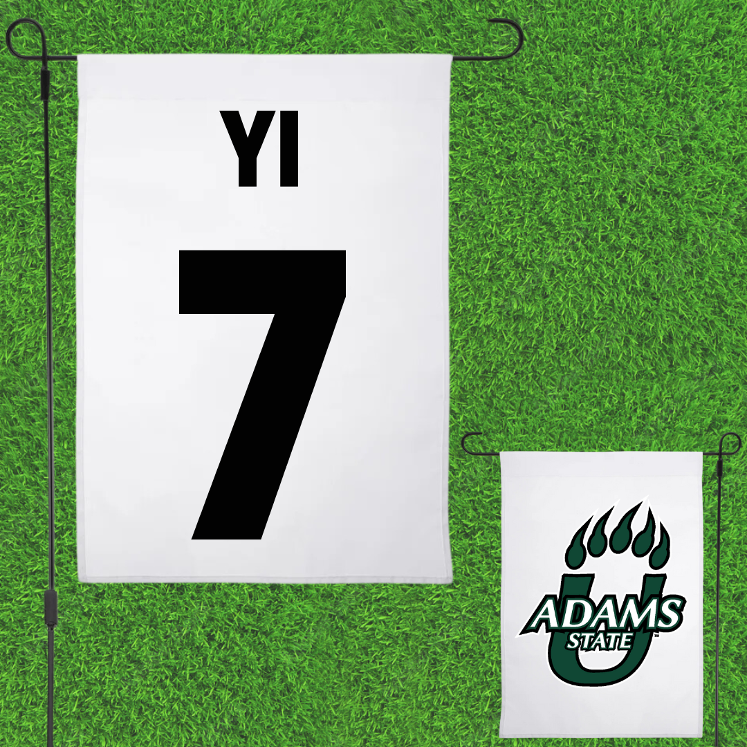 Adams State University Baseball White Garden Flag - #7 Austin Yi