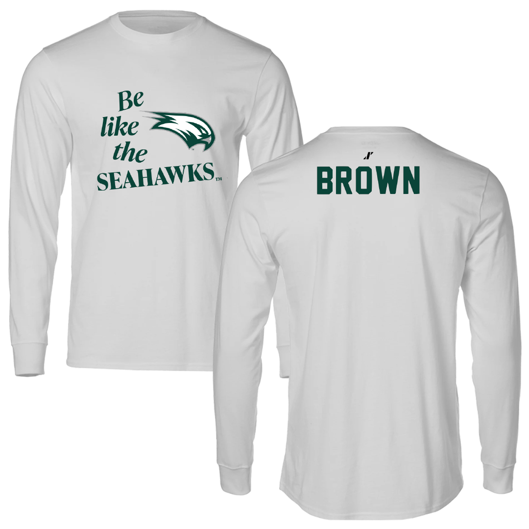 Wagner College TF and XC Light Gray Be Like Us Performance Long Sleeve - Khalid Brown