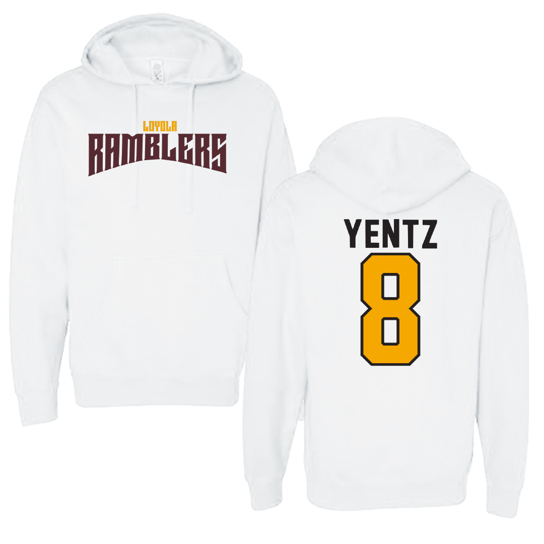 Loyola University-Chicago Volleyball White Classic Hoodie - #8 Jack Yentz