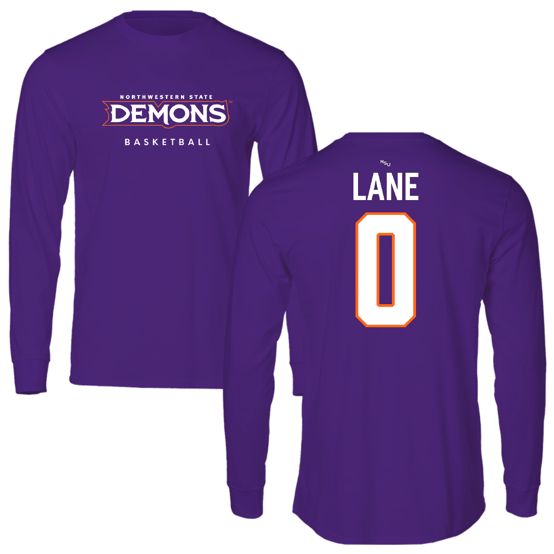 Northwestern State University Basketball Purple Demons Long Sleeve - #0 Jimel Lane