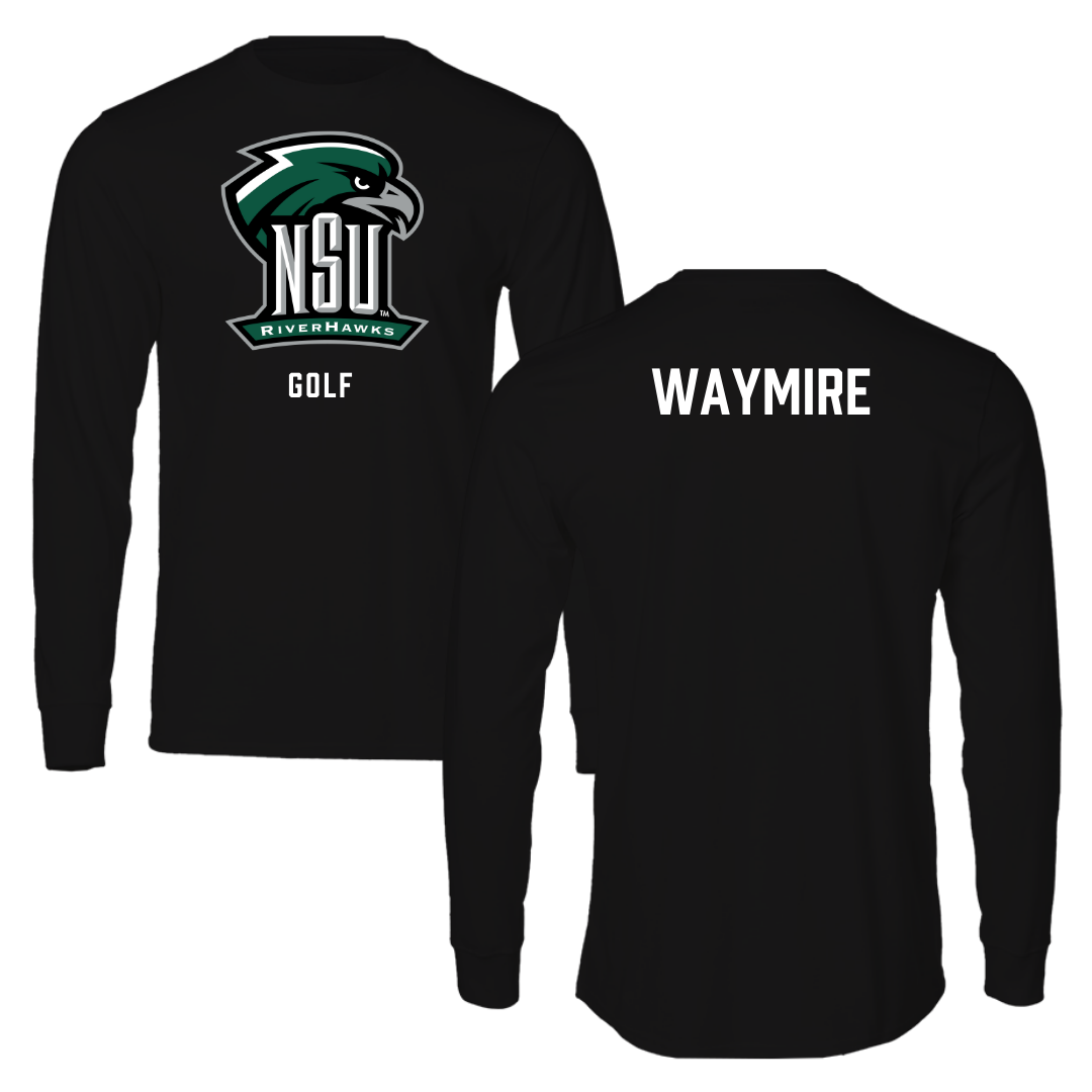 Northeastern State University Golf Black Performance Long Sleeve - Cole Waymire