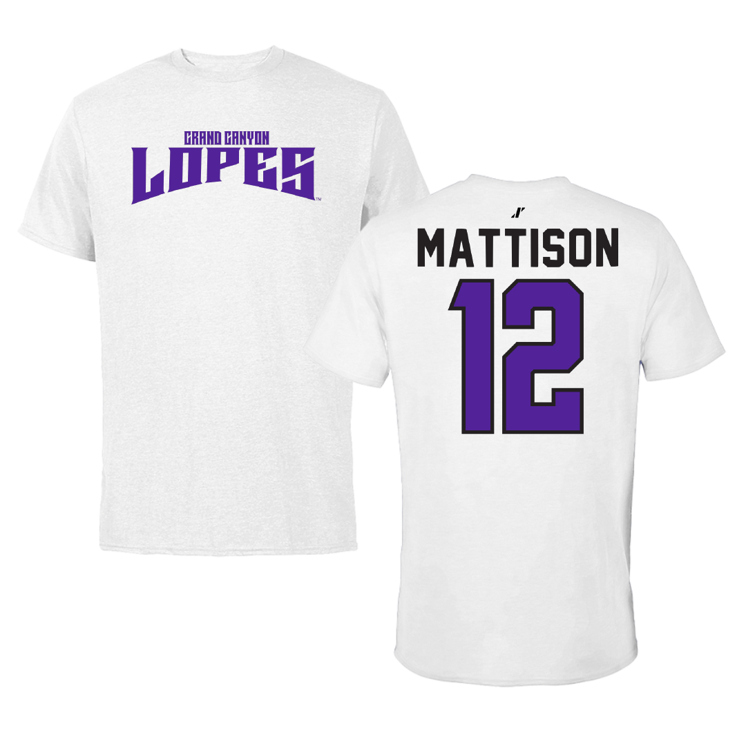 Grand Canyon University Baseball White Classic Performance Tee - #12 Connor Mattison