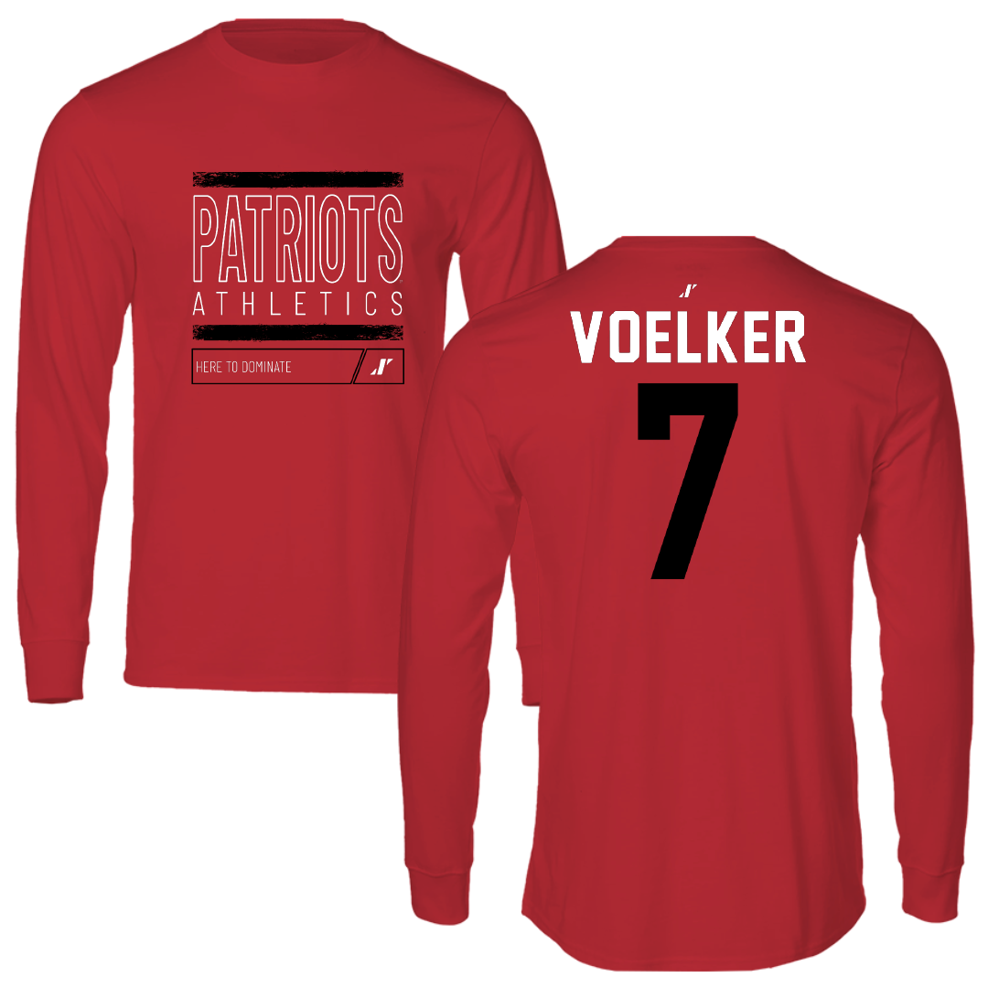 Dallas Baptist University Soccer Red Dominate Long Sleeve - #7 Peyton Voelker