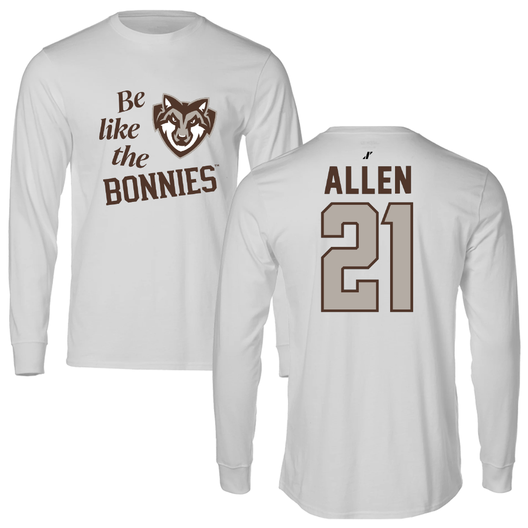 St. Bonaventure University Soccer Light Gray Be Like Us Performance Long Sleeve - #21 Olivia Allen