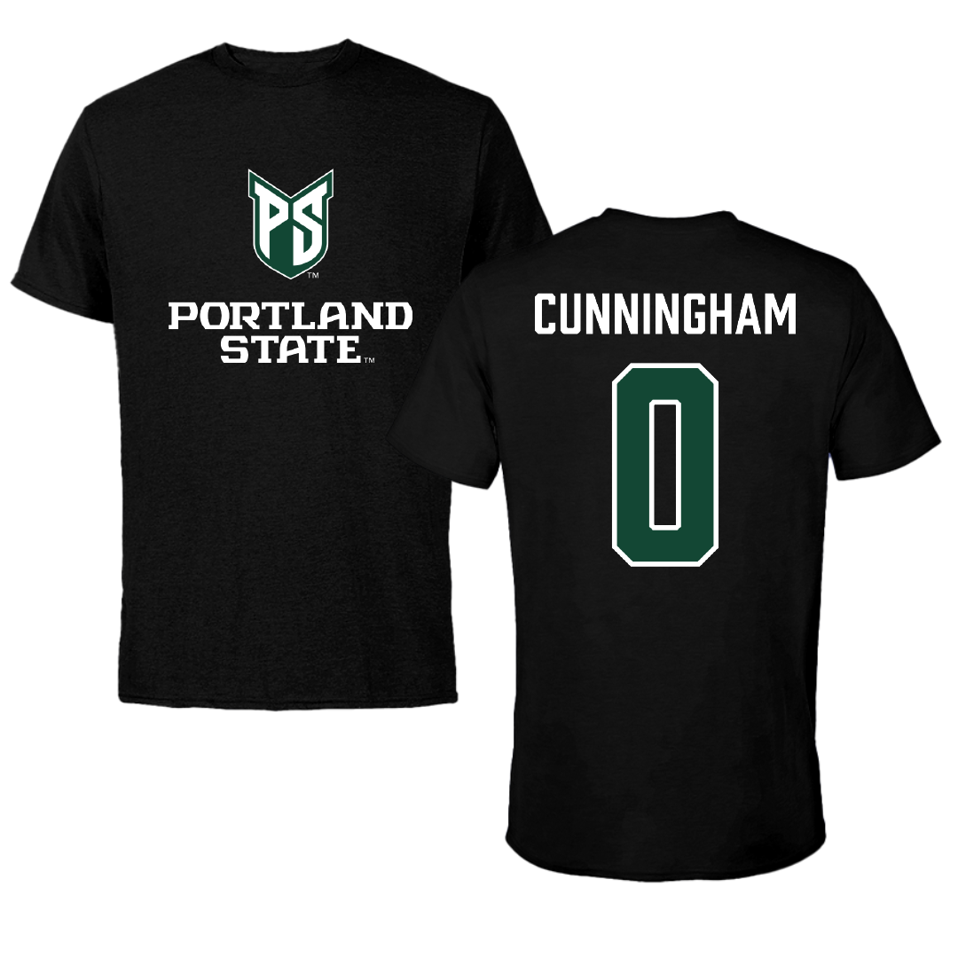 Portland State University Soccer Black Block Performance Tee - #0 Natalie Cunningham