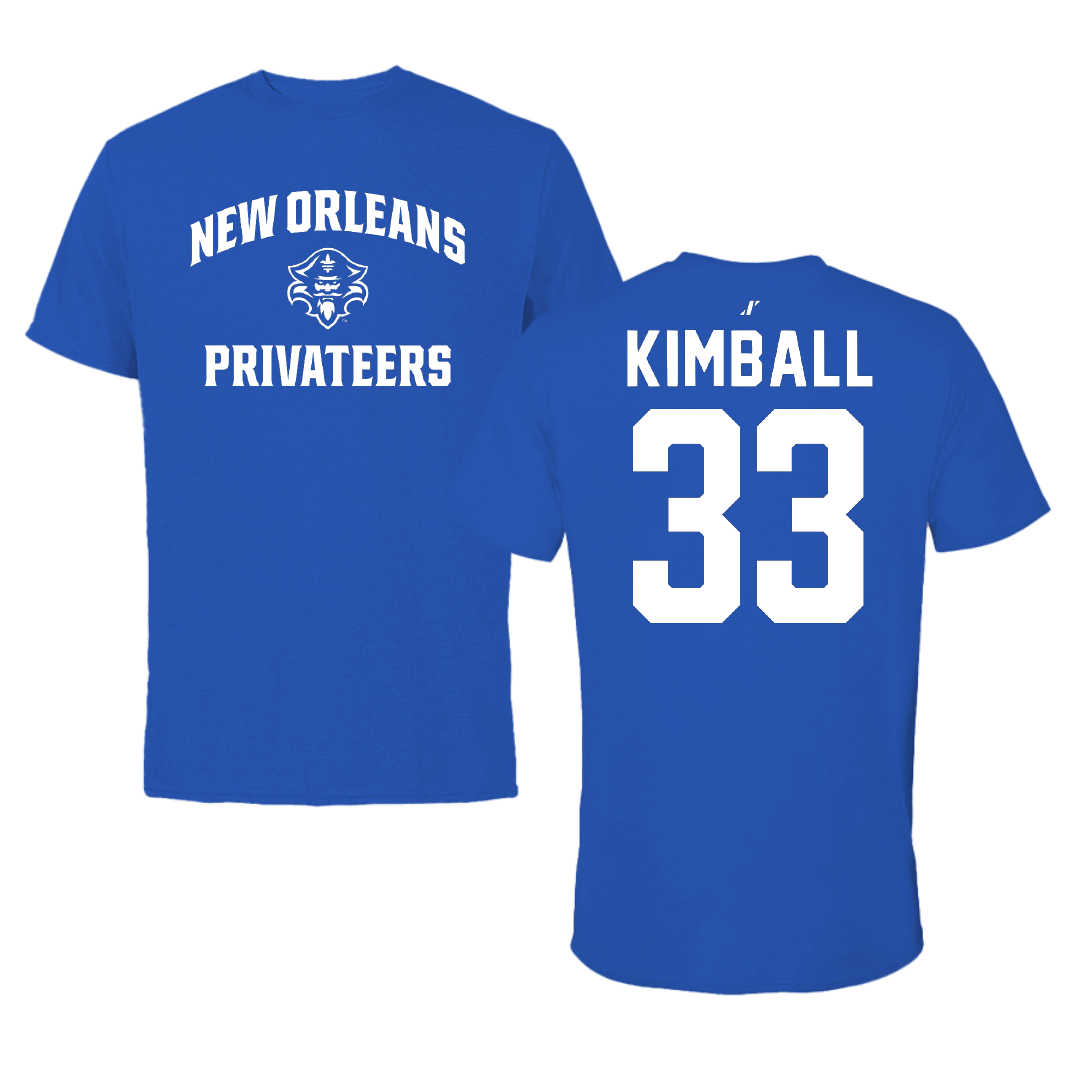University of New Orleans Baseball Blue General Performance Tee - #33 Carson Kimball