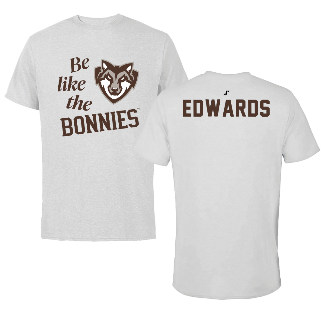 St. Bonaventure University Swimming & Diving Light Gray Be Like Us Tee - Jonathan Edwards