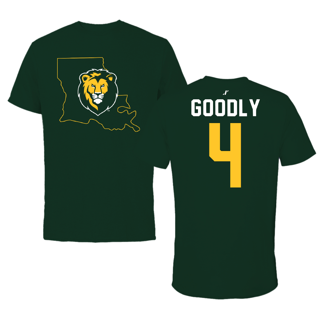 Southeastern Louisiana University Football Forest Green State Tee - #4 Ian Goodly