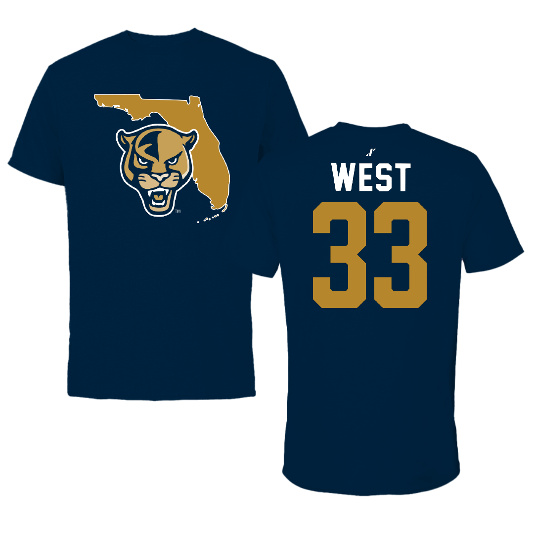 Florida International University Baseball Navy State Performance Tee - #33 Brylan West