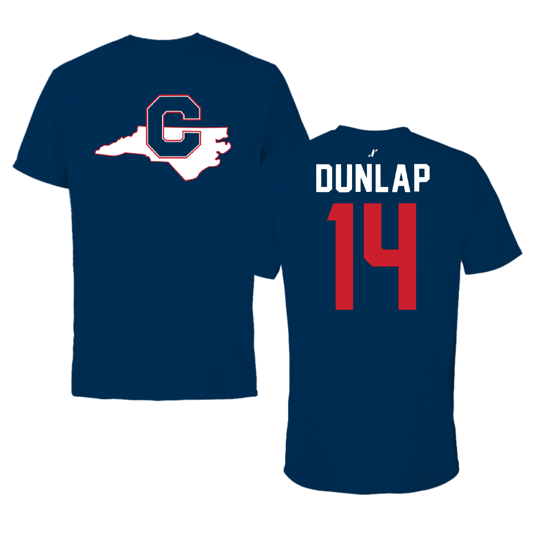Catawba College Baseball Navy State Tee - #14 James Dunlap