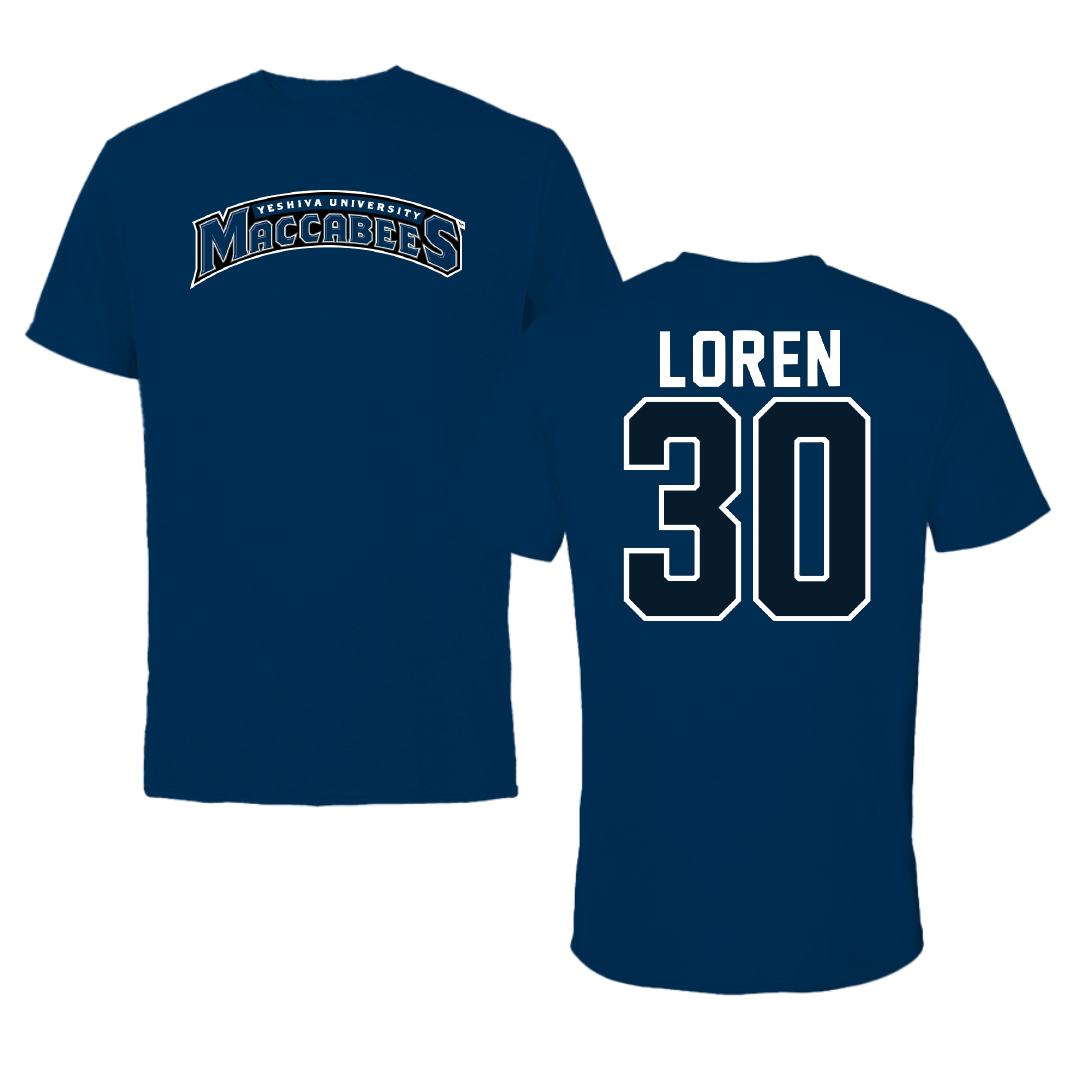 Yeshiva University Ice Hockey Navy Performance Tee - #30 Matthew Loren