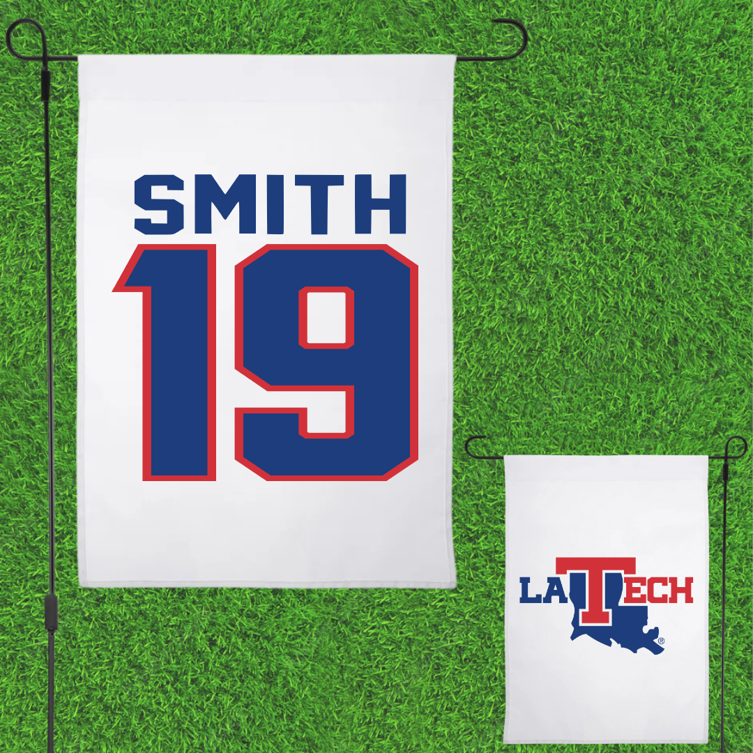 Louisiana Tech University Baseball White Garden Flag - #19 Luke Smith