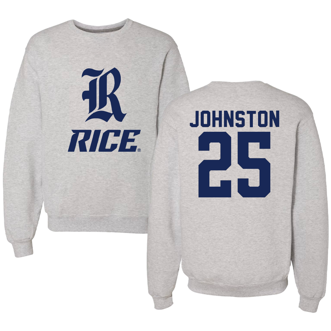 Rice University Soccer Gray Crewneck - #25 Jules Johnston