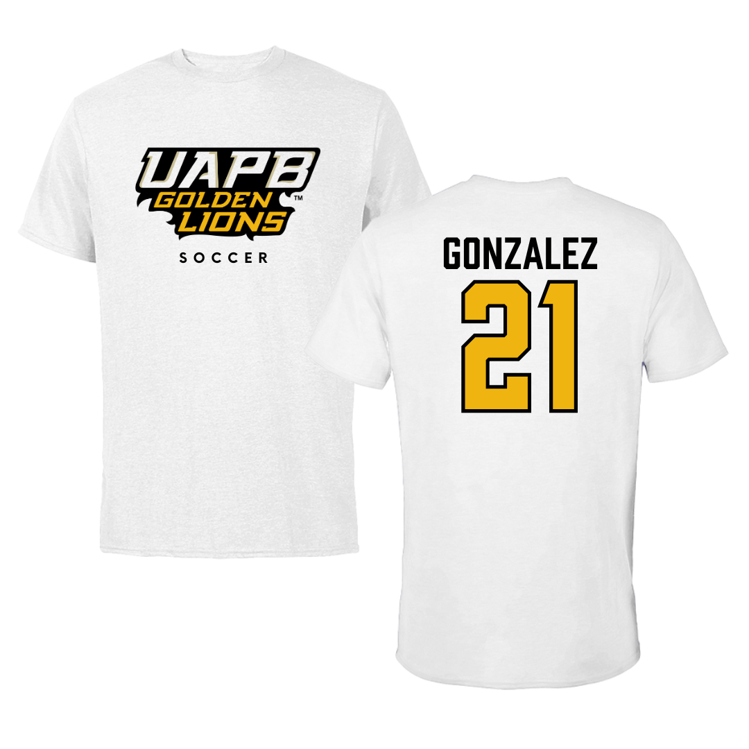 University of Arkansas-Pine Bluff Soccer White Performance Tee - #21 Brooke Gonzalez