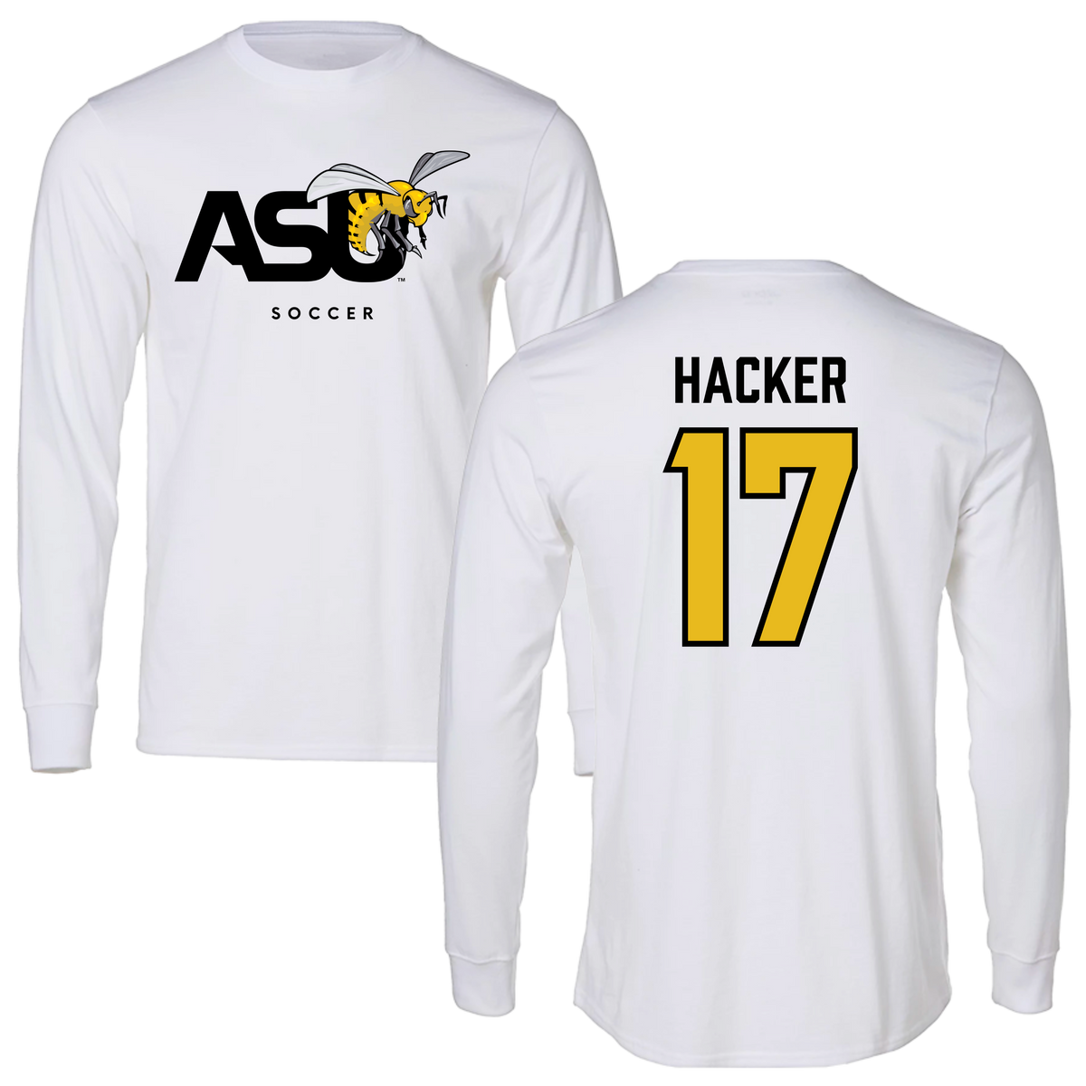 Alabama State University Soccer White Long Sleeve - #17 McKinley Hacker