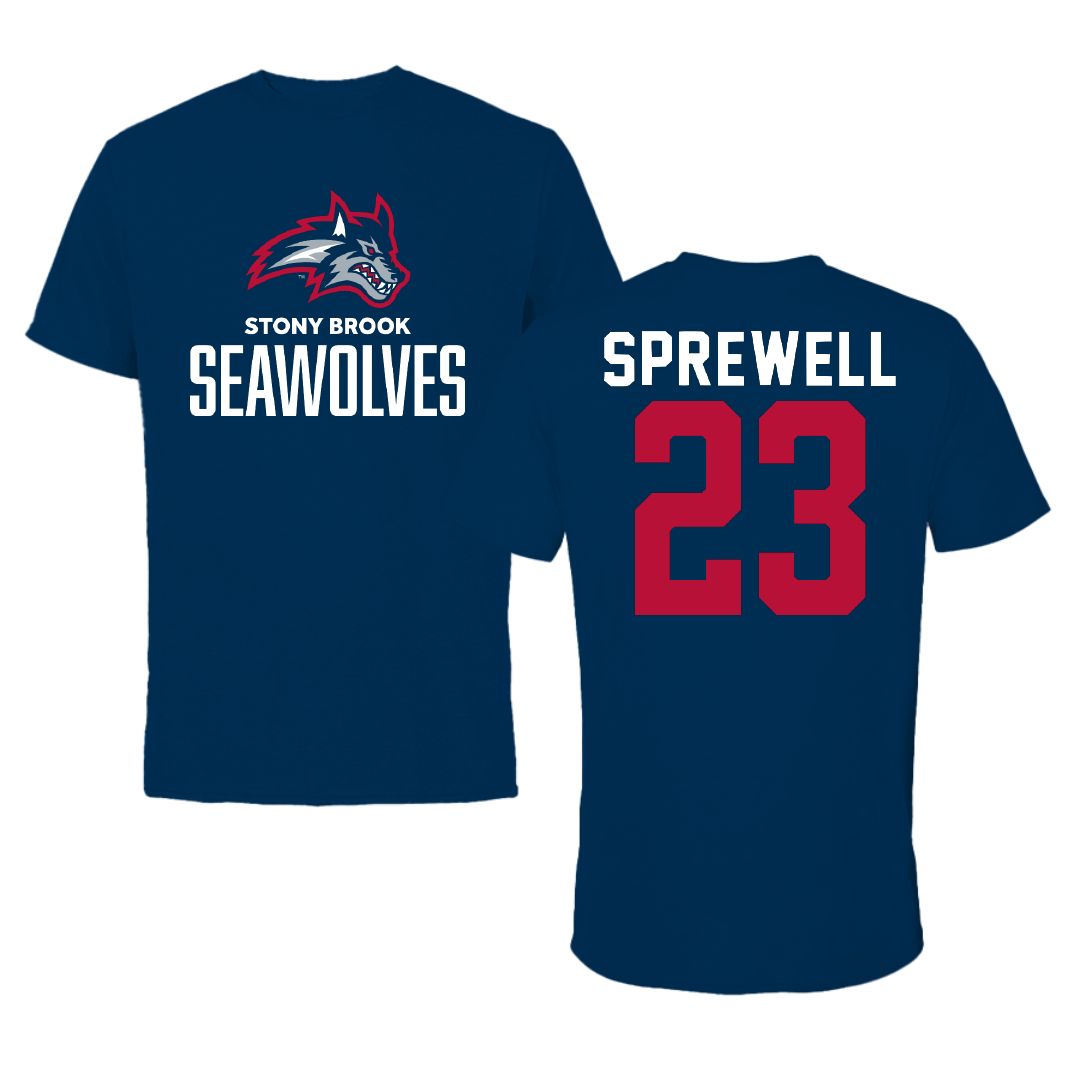 Stony Brook University Soccer Navy Tee - #23 Eva Sprewell