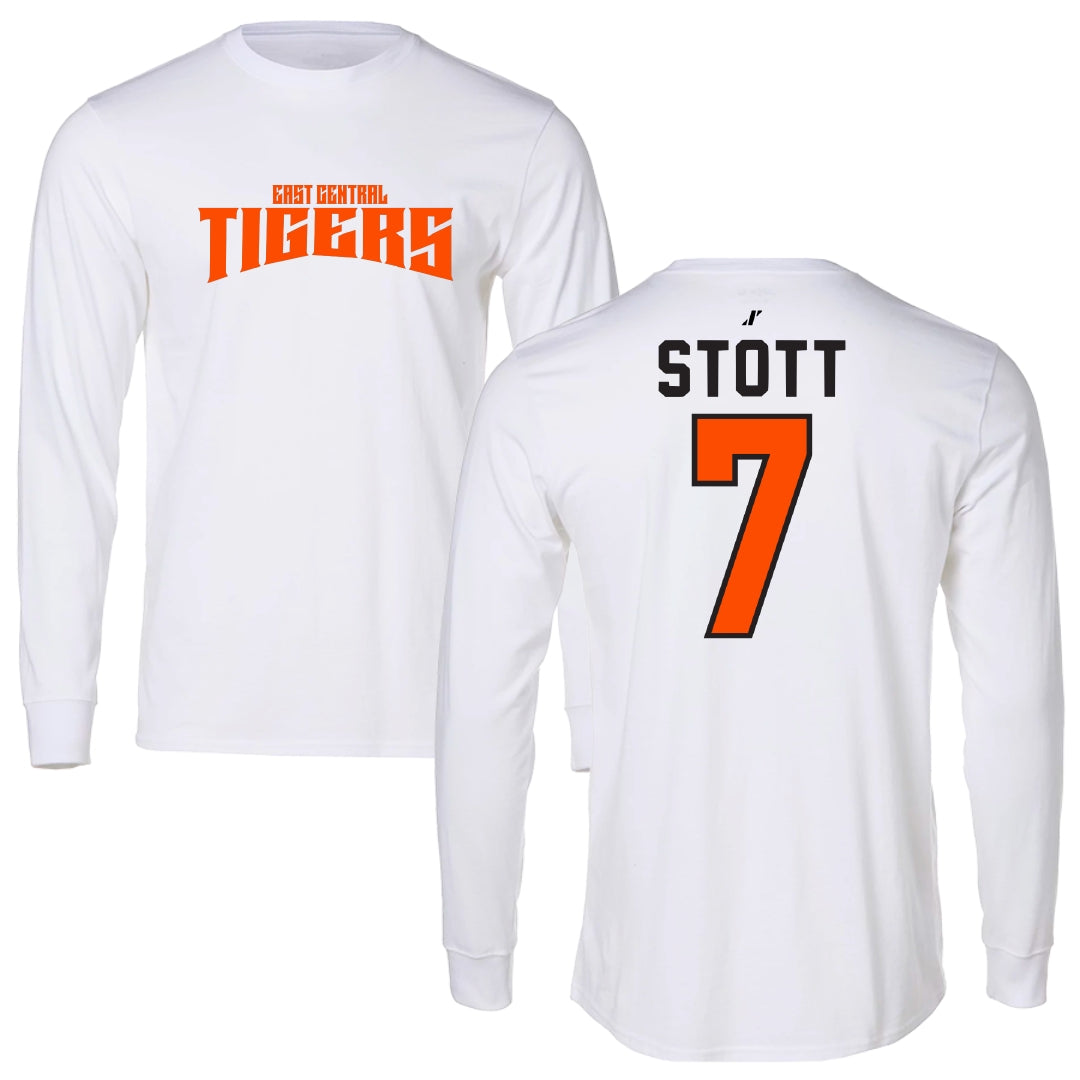 East Central University Softball White Classic Long Sleeve - #7 Jaicee Stott