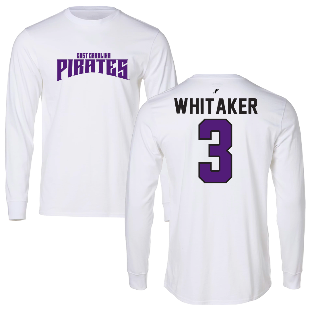 East Carolina University Baseball White Classic Long Sleeve - #3 Davin Whitaker