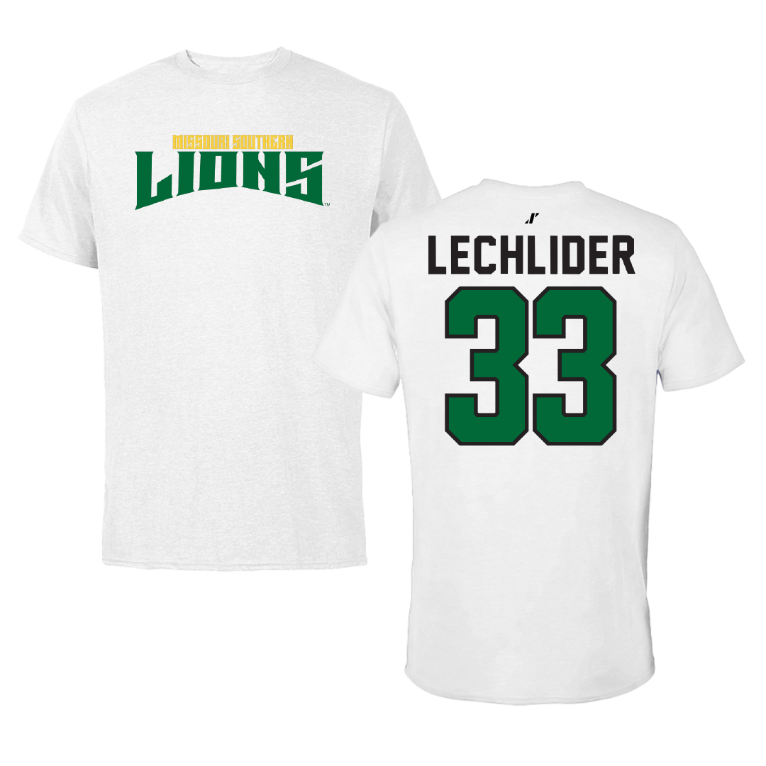 Missouri Southern State University Basketball White Classic Performance Tee - #33 Cody Lechlider