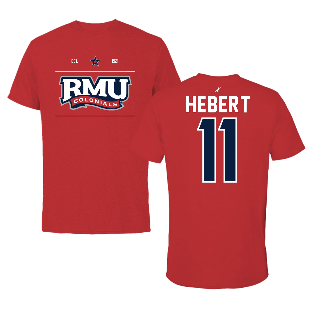 Robert Morris University Ice Hockey Red General Performance Tee - #11 Cameron Hebert