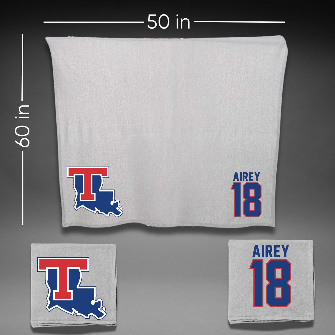 Louisiana Tech University Basketball Gray Blanket - #18 Isla Airey