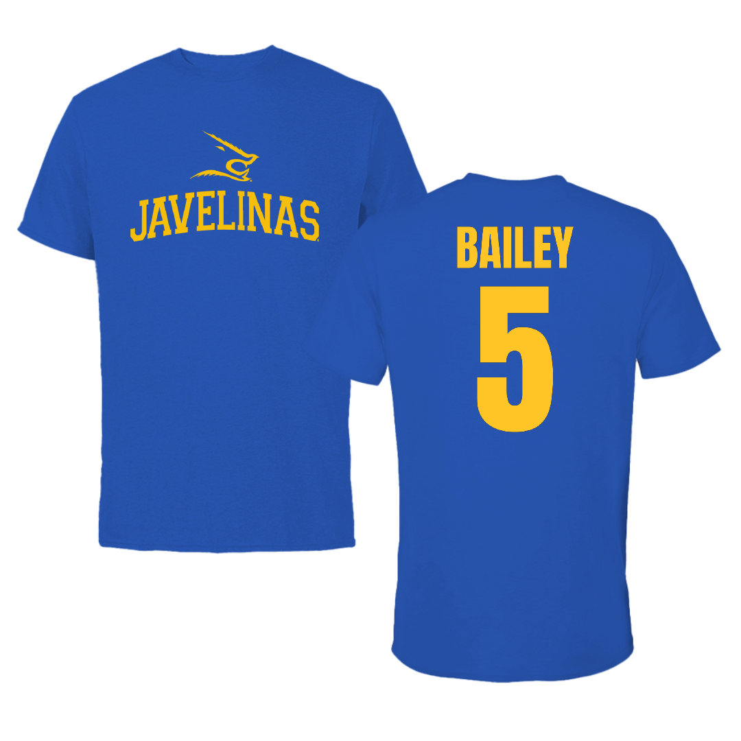 Texas A&M University-Kingsville Football Blue Tee - #5 Chance Bailey