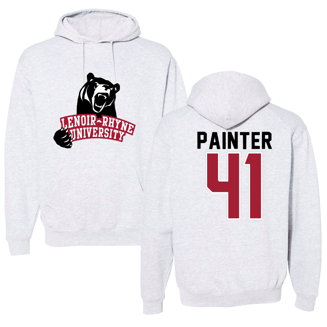 Lenoir-Rhyne University Lacrosse Gray Hoodie - #41 Parks Painter