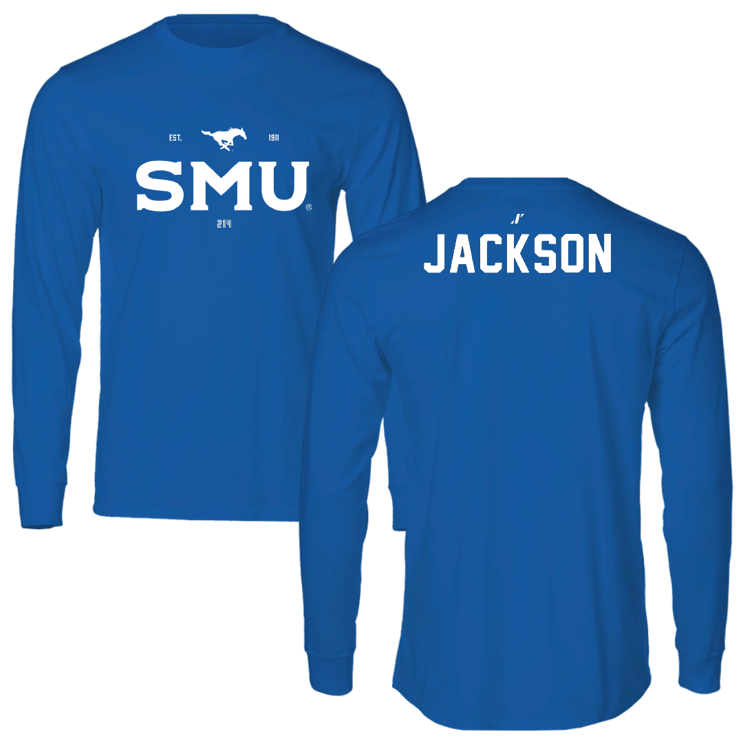 Southern Methodist University TF and XC Blue General Performance Long Sleeve - Maykayla Jackson