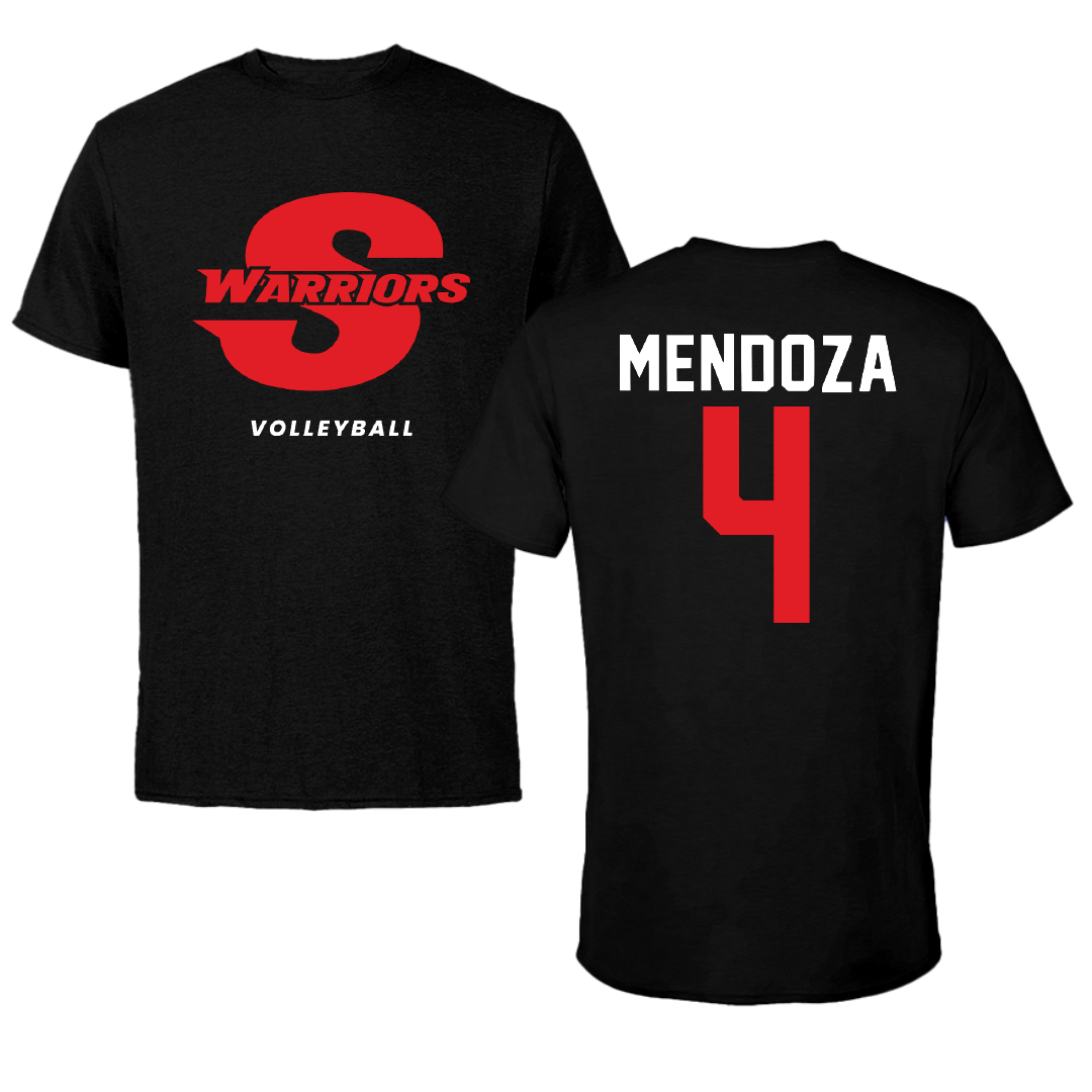 Stanislaus State Volleyball Black Performance Tee - #4 Leah Mendoza