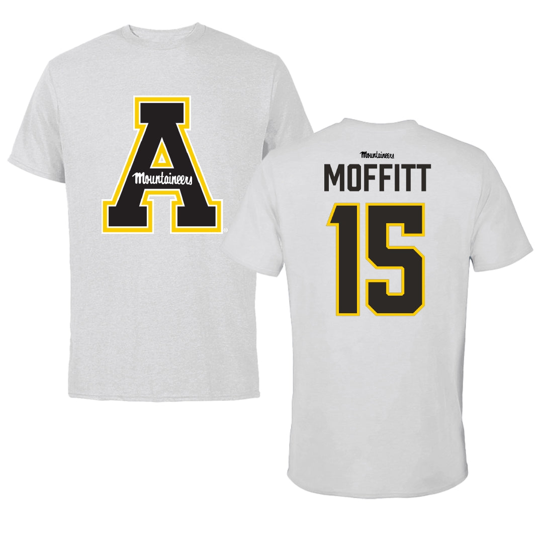 Appalachian State University Basketball Light Gray Performance Tee - #15 Rylan Moffitt