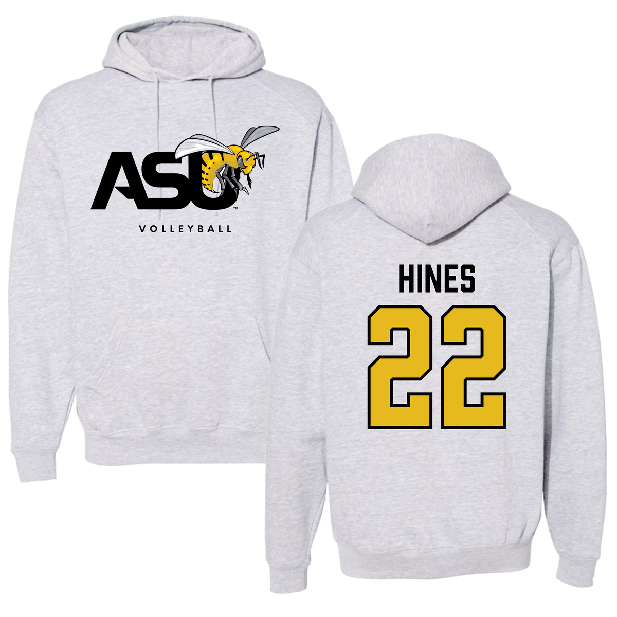 Alabama State University Volleyball Gray Hoodie - #22 Kaylen Hines