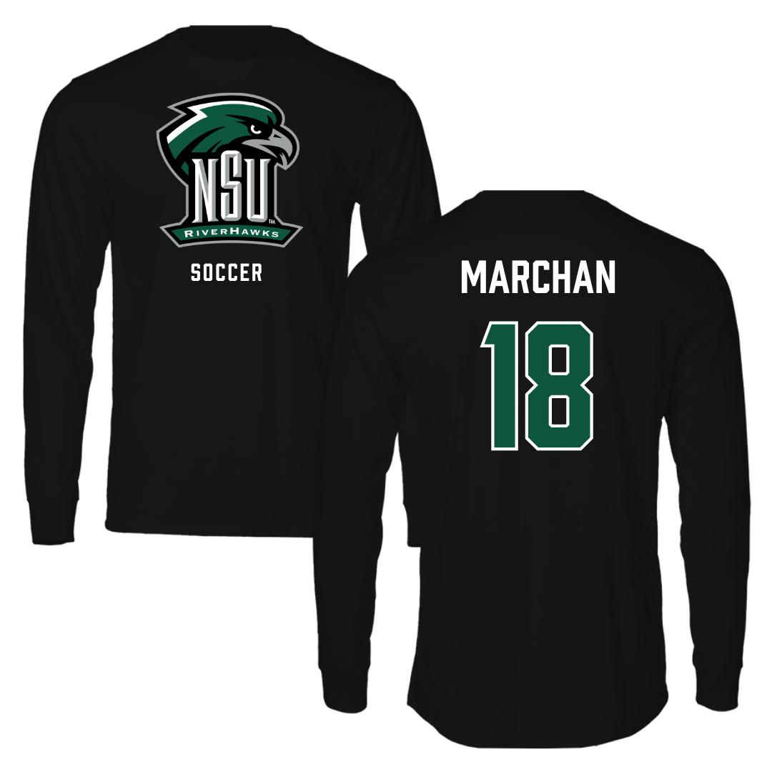 Northeastern State University Soccer Black Long Sleeve - #18 Edson Marchan