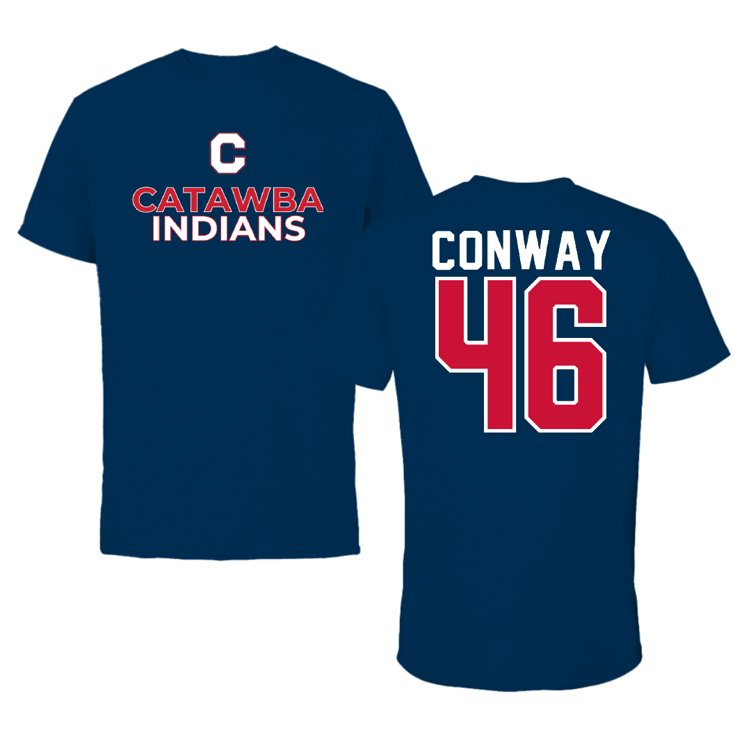 Catawba College Lacrosse Navy Performance Tee - #46 Owen Conway