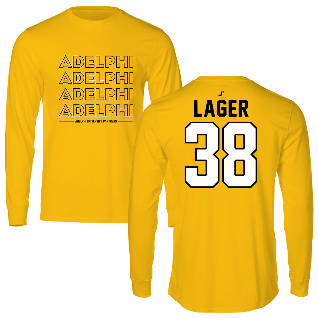 Adelphi University Soccer Gold General Performance Long Sleeve - #38 Ethan Lager