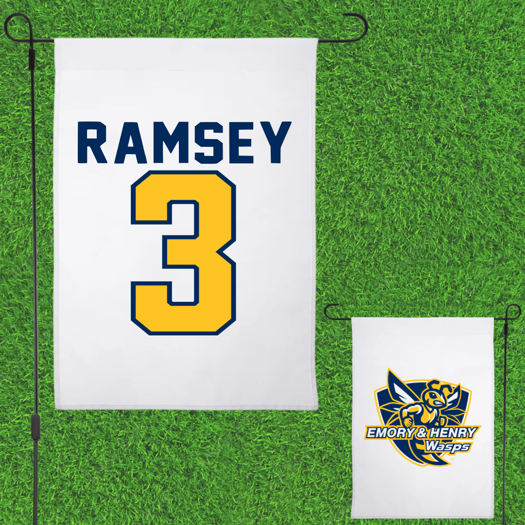 Emory & Henry College Basketball White Garden Flag - #3 Lyndie Ramsey
