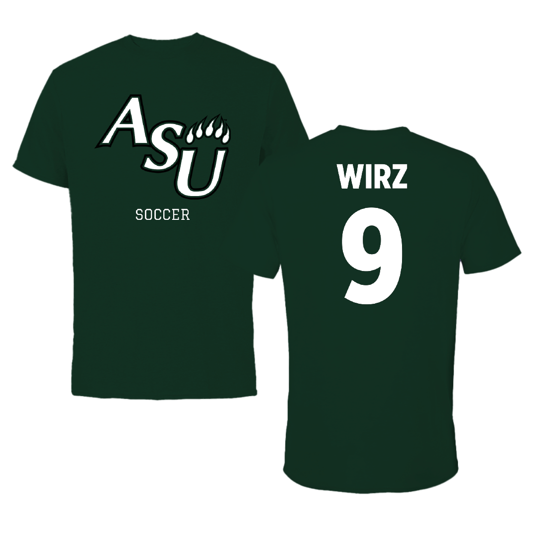 Adams State University Soccer Forest Green Tee - #9 Marius Wirz
