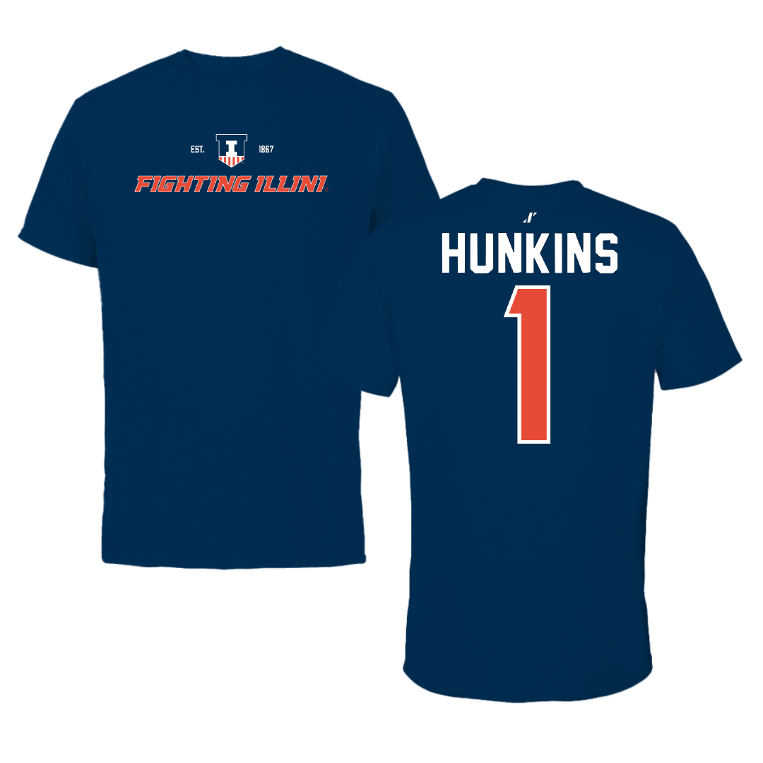 University of Illinois Softball Navy General Performance Tee - #1 Reese Hunkins