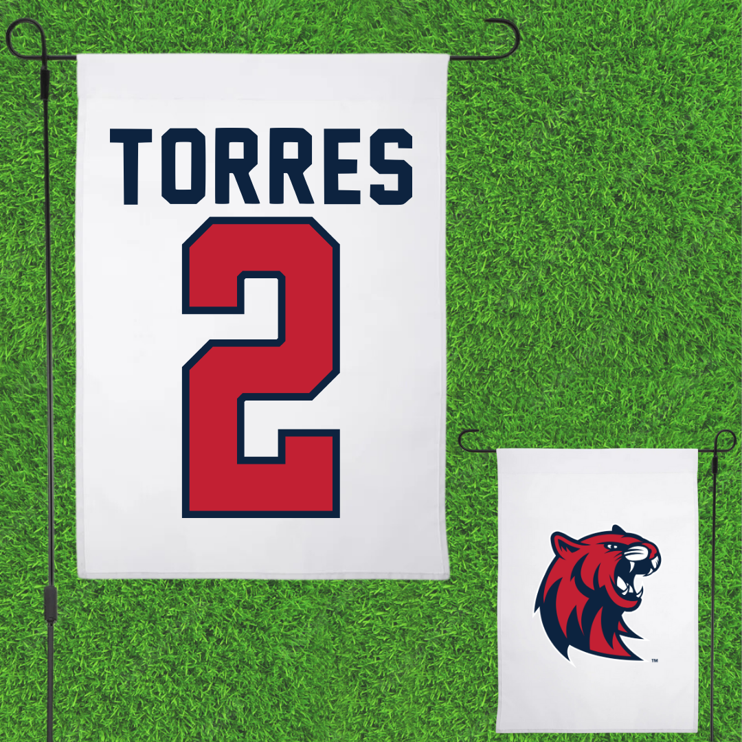 Rogers State University Baseball White Garden Flag - #2 Ramon Torres